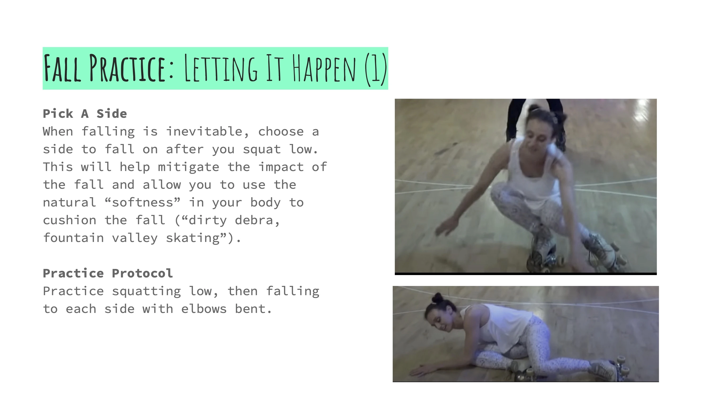 Fall practice: letting it happen — pick a side when falling is inevitable